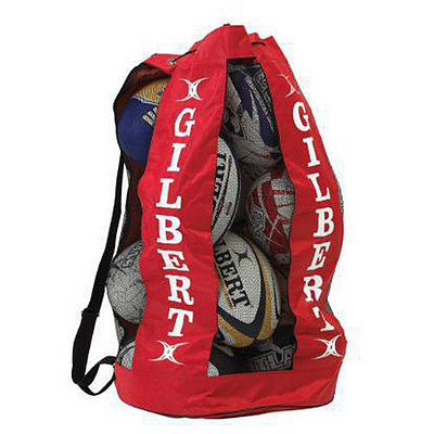 RUGBY BAG-BREATHABLE BALL (12 BALLS) RED -