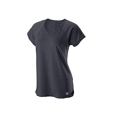 WILSON W TRAINING V-NECK TEE EBONY