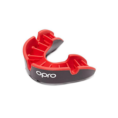 Self-Fit Silver Youth Mouthguard - Black/Red