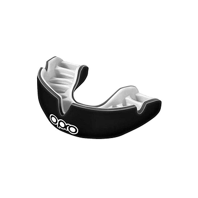 Power-Fit Adult Mouthguard - Single Colour - Black/White