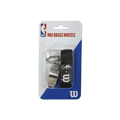 WILSON NBA BRASS WHISTLE WITH LANYARD SILVER-