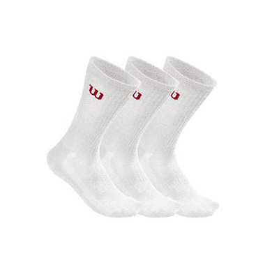 WILSON M CREW SOCK 3PR/PK WH-